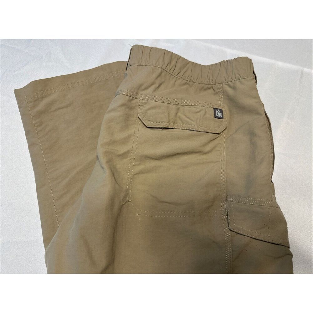 North‎ Face Hiking Pant Mens XL Khaki Convertible Zip Shorts Elastic Waist Cargo